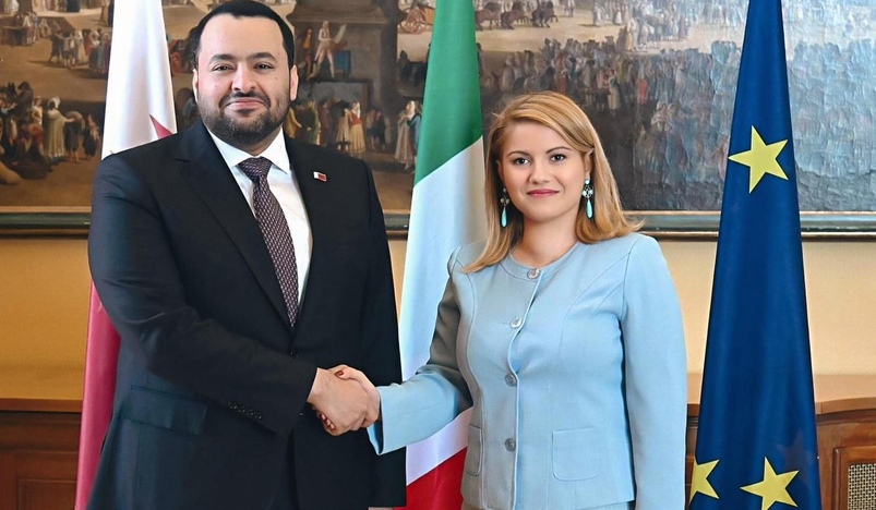 Dr Mohammed bin Abdulaziz Al Khulaifi with Maria Tripodi